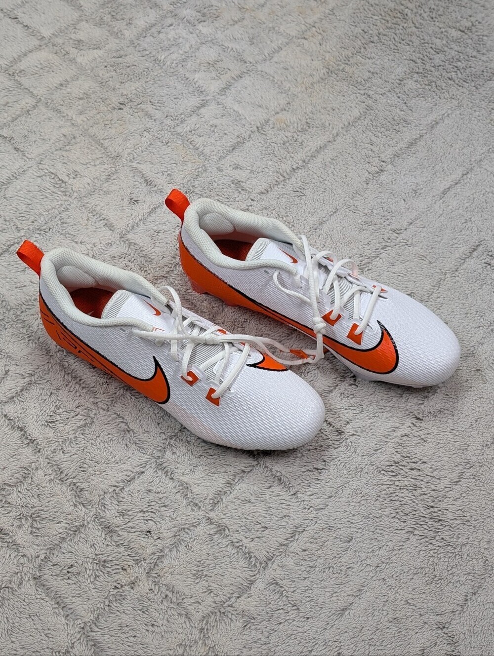 Nike Vapor Edge Speed 360 2 White Orange Football Cleats Mens 14 FQ4045-100 NEW